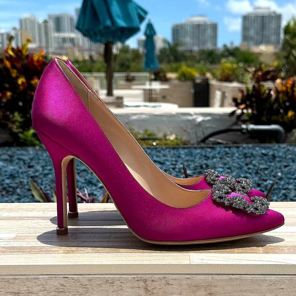 Manolo Blahnik Hangisi Women's Shoes Heels Brand New - Picture 5 of 14